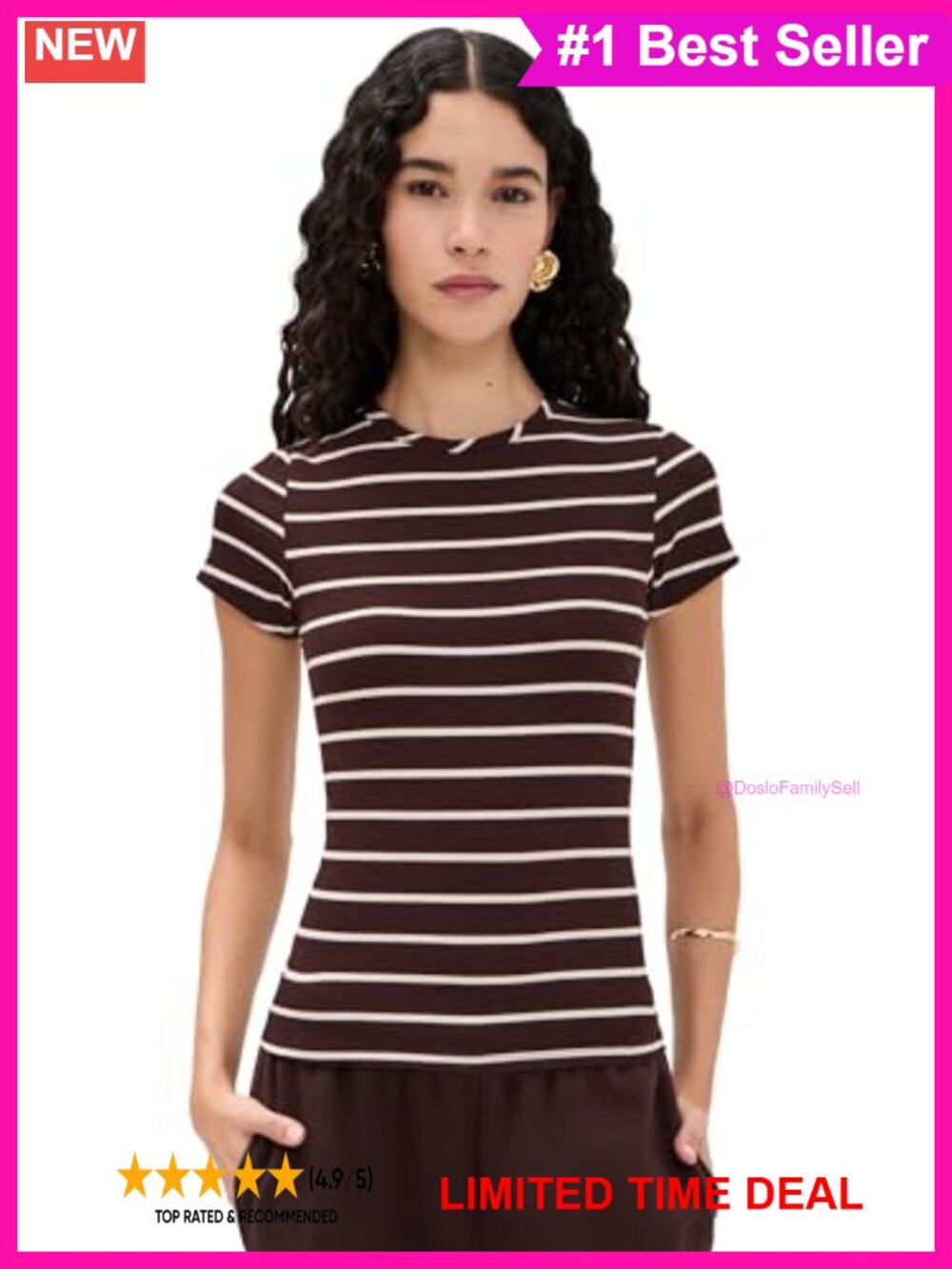 Lightweight Super-Stretch Ribbed Jersey Crewneck Tee Short Sleeve